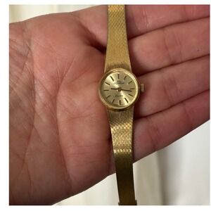 Vtg Jules Jurgensen Quartz Ladies Gold Tone Mesh Bracelet Watch Japan Working